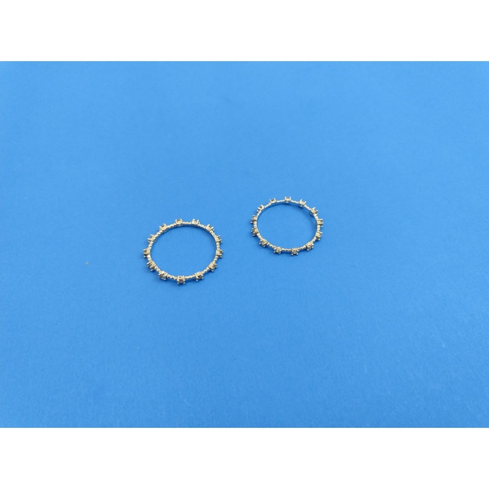Silver Tone SU CH Rhinestone Ring Set of 2 Size 8